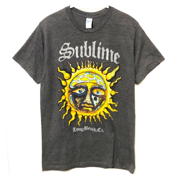 None Other - SUBLIME VINTAGE STYLE BAND TEE TOUR MERCH SUN LOGO LONG BEACH CALIFORNIA T SHIRT